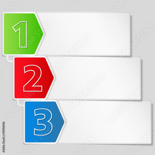 Paper banner with three steps