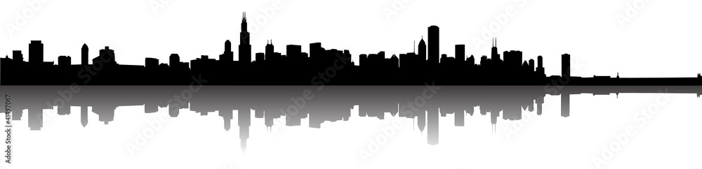 Obraz premium Sylwetka Chicago Skyline
