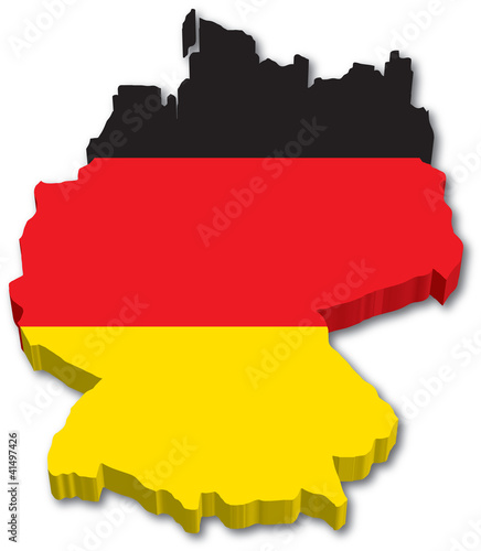 3D Germany map with flag