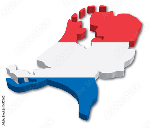 3D Holland map with flag