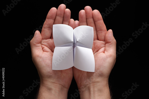Origami fortune teller with blank choices photo