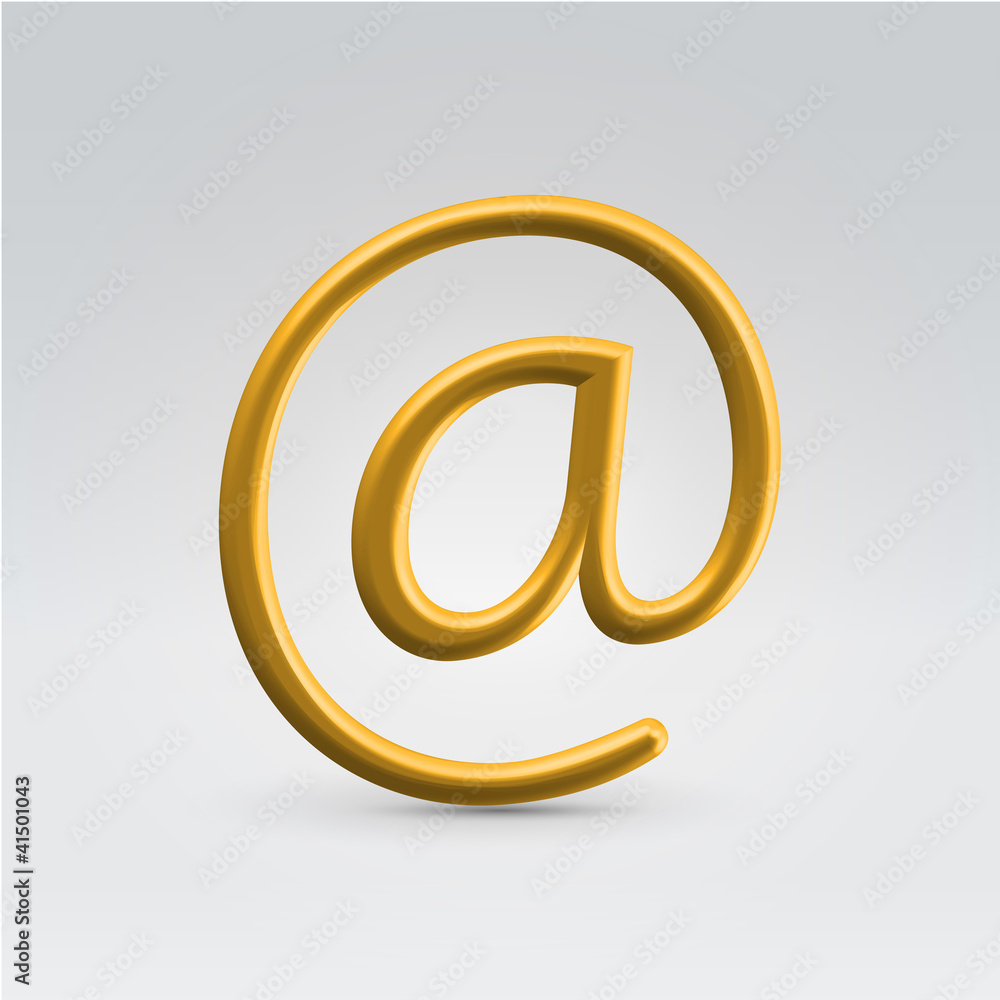 Golden shining metallic email symbol Golden shining metallic email symbol