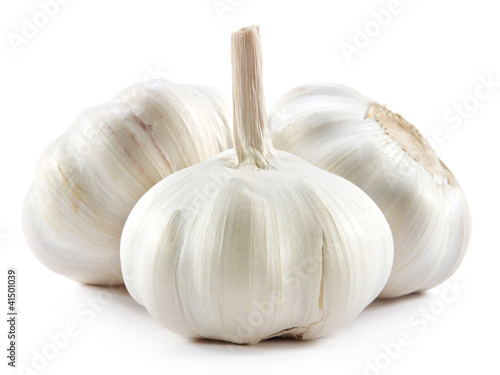 fresh garlic isolated on white