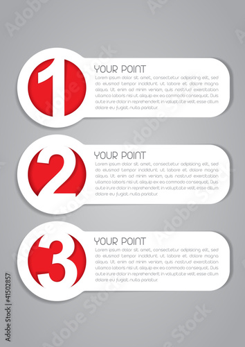 One, Two, Three vector labels