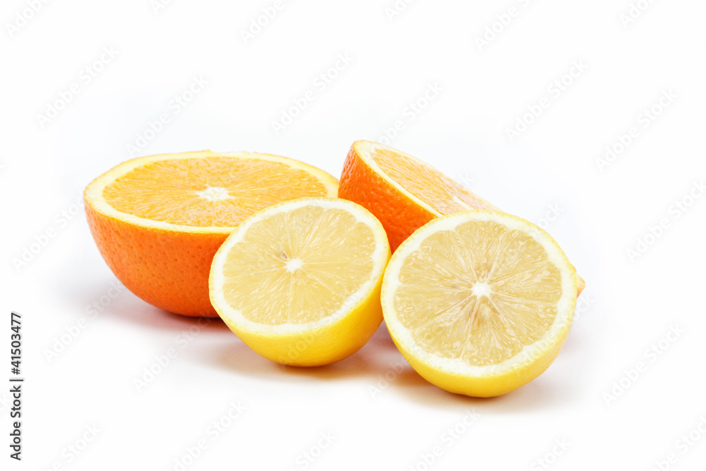 citrus fruits isolated on a white background.