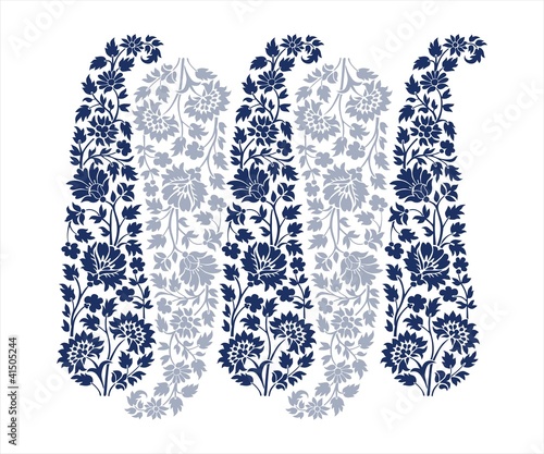 traditional paisley floral border, textile , Rajasthan , India
