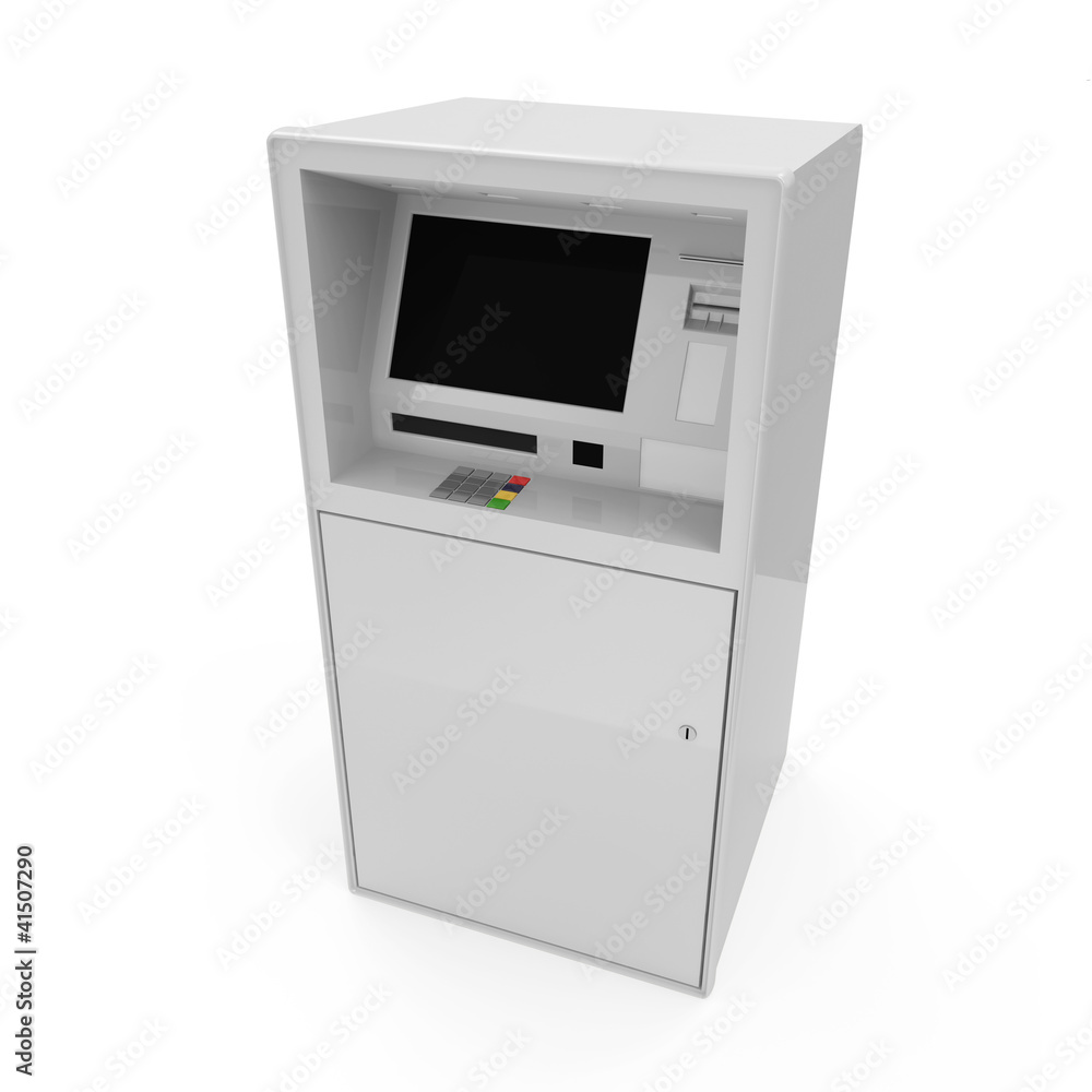 ATM Machine isolated on white background ATM Machine isolated on white background