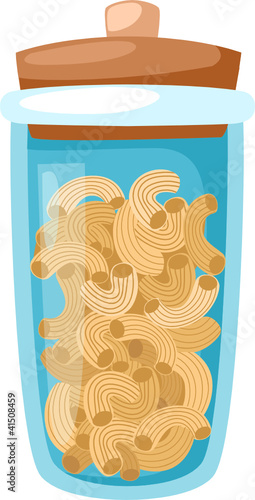 macaroni in glass jar