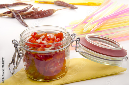 red bell pepper and tomato relish
