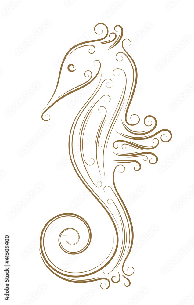 Sketch of sea horse Sketch of sea horse
