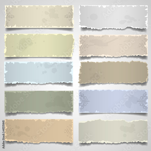 Old note paper in pastel colors
