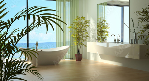 Modern Luxury Bathroom Design Interior by the sea