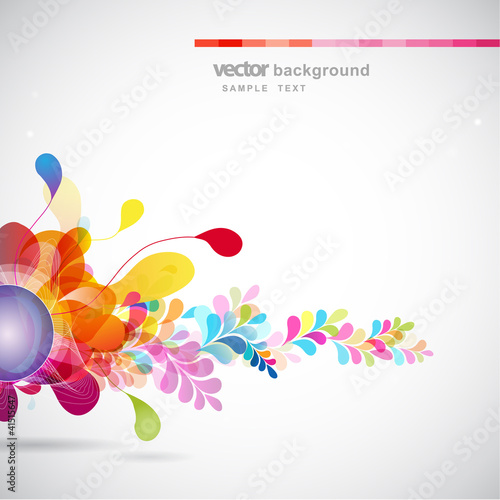 abstract colored background with flowers