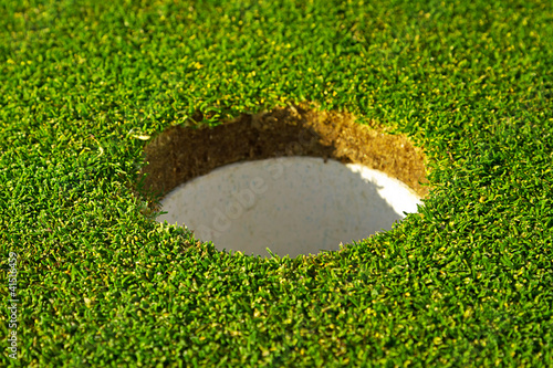 Hole of beautiful golf course photo