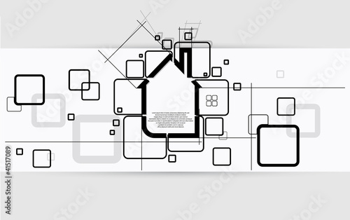 city real estate circuit vector banner