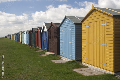 Beach Huts at Dovercourt, Essex, England photo