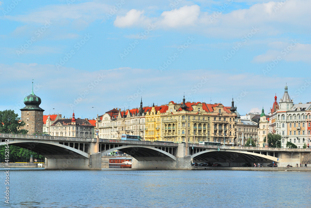 Beautiful quay in Prague