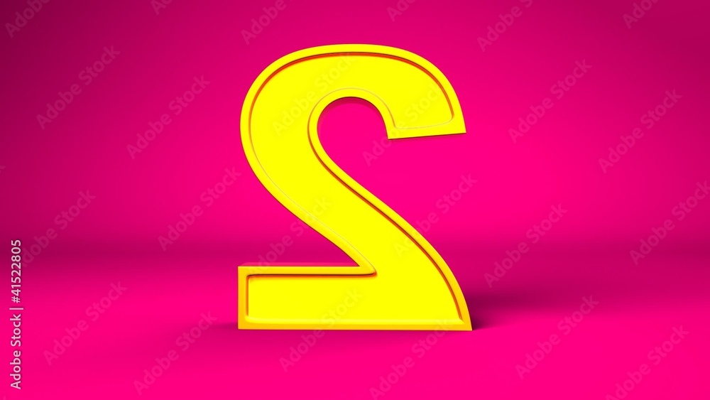 Golden number 2 rotating on a pink background Golden number 2 rotating on a pink background