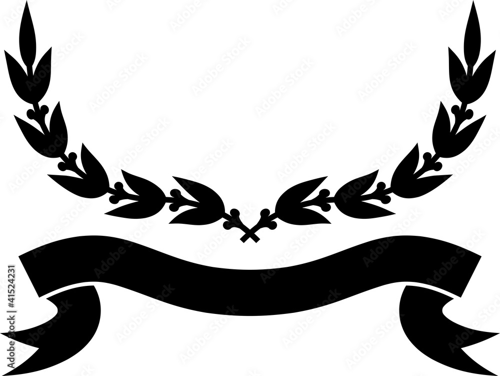 Vector wreath and ribbon emblem insignia coat of arms Vector wreath and ribbon emblem insignia coat of arms