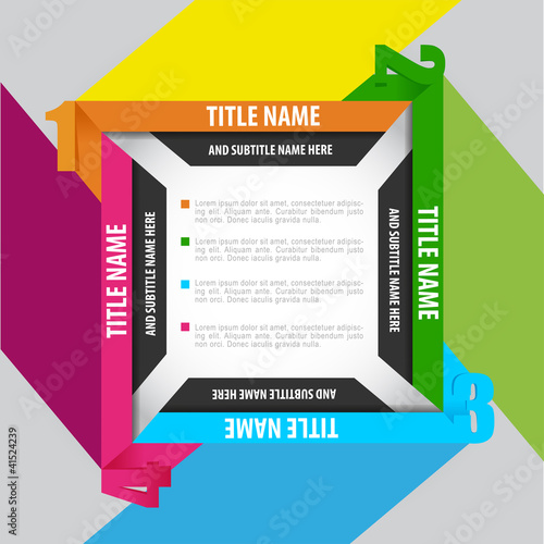 Abstract square background with four positions