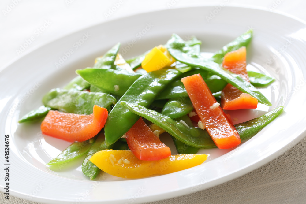 Ginger snow peas and peppers