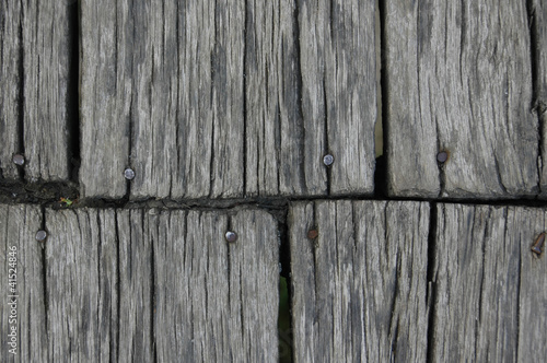 Part of old wooden bridge.