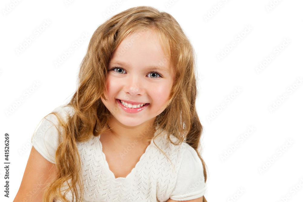 Portrait of beautiful a girl, isolated on white Portrait of beautiful a girl, isolated on white