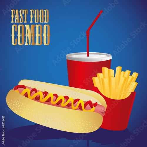 hot dog combo with french fries and soda