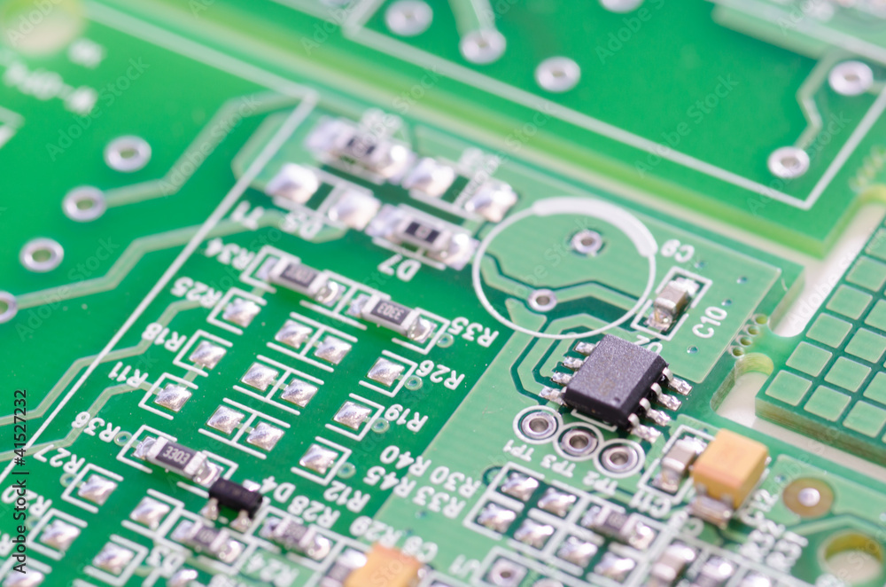 Electronic circuit chip on board. Electronic circuit chip on board.