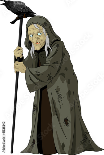 Witch with  raven