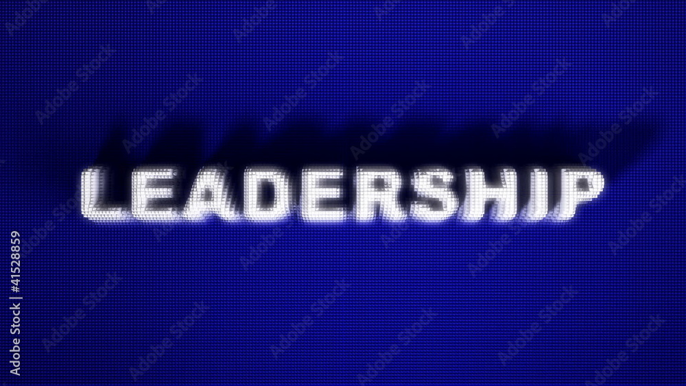 Text 3D animation of word leadership on pin board. Text 3D animation of word leadership on pin board.