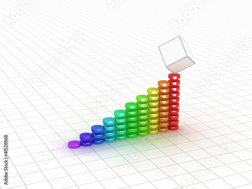 Business graph. 3D image.