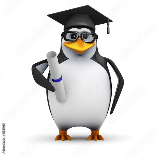 3d Penguin in glasses graduation © Steve Young