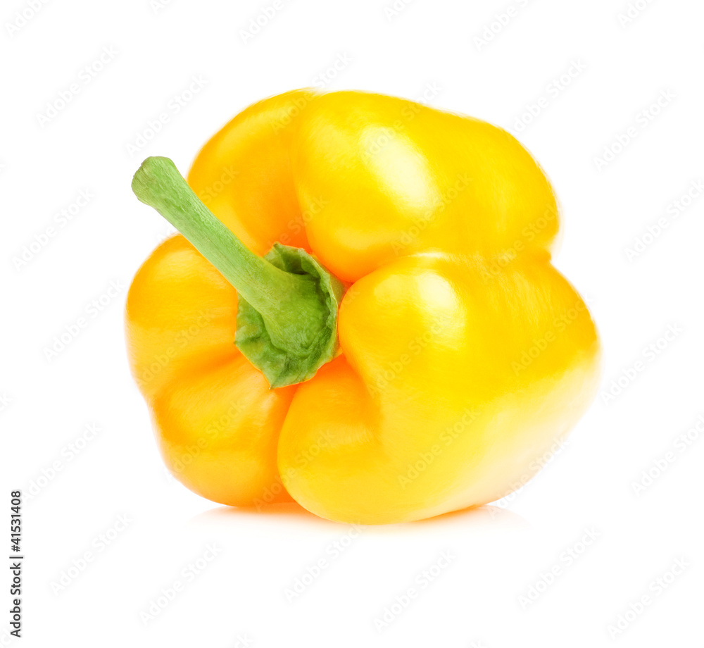 Sweet yellow bell pepper Paprika isolated on a white background Sweet yellow bell pepper Paprika isolated on a white background