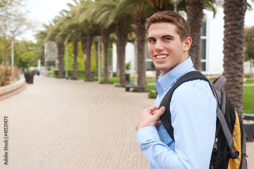 Photography portrait of a young college student