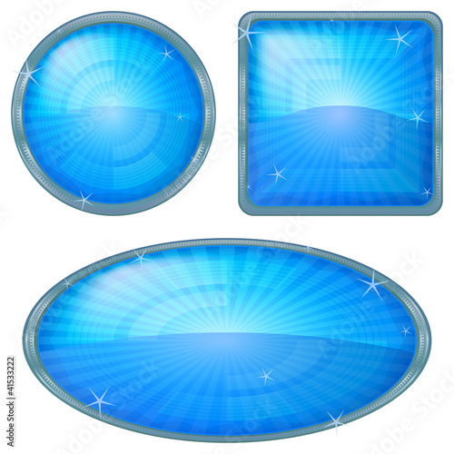 Icons buttons blue, set