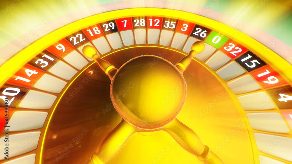 3D animation of casino roulette. Loopable with rays 3D animation of casino roulette. Loopable with rays