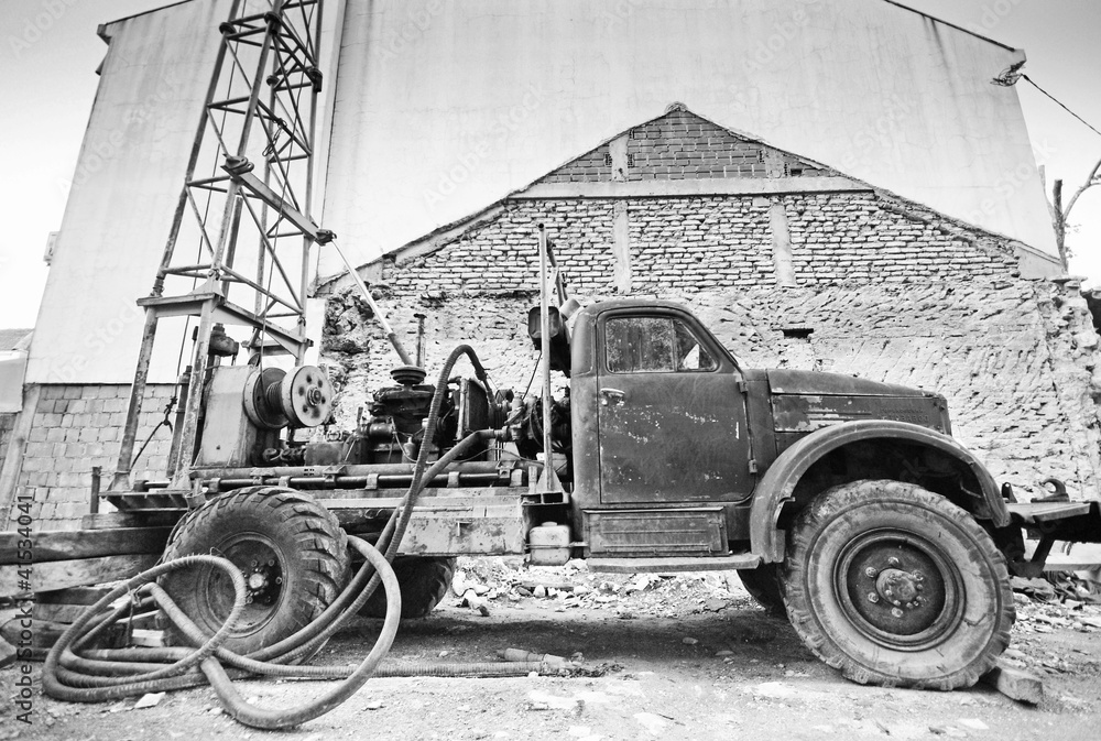 Old style construction truck