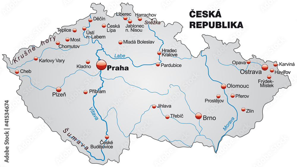 Inselkarte von Tschechien