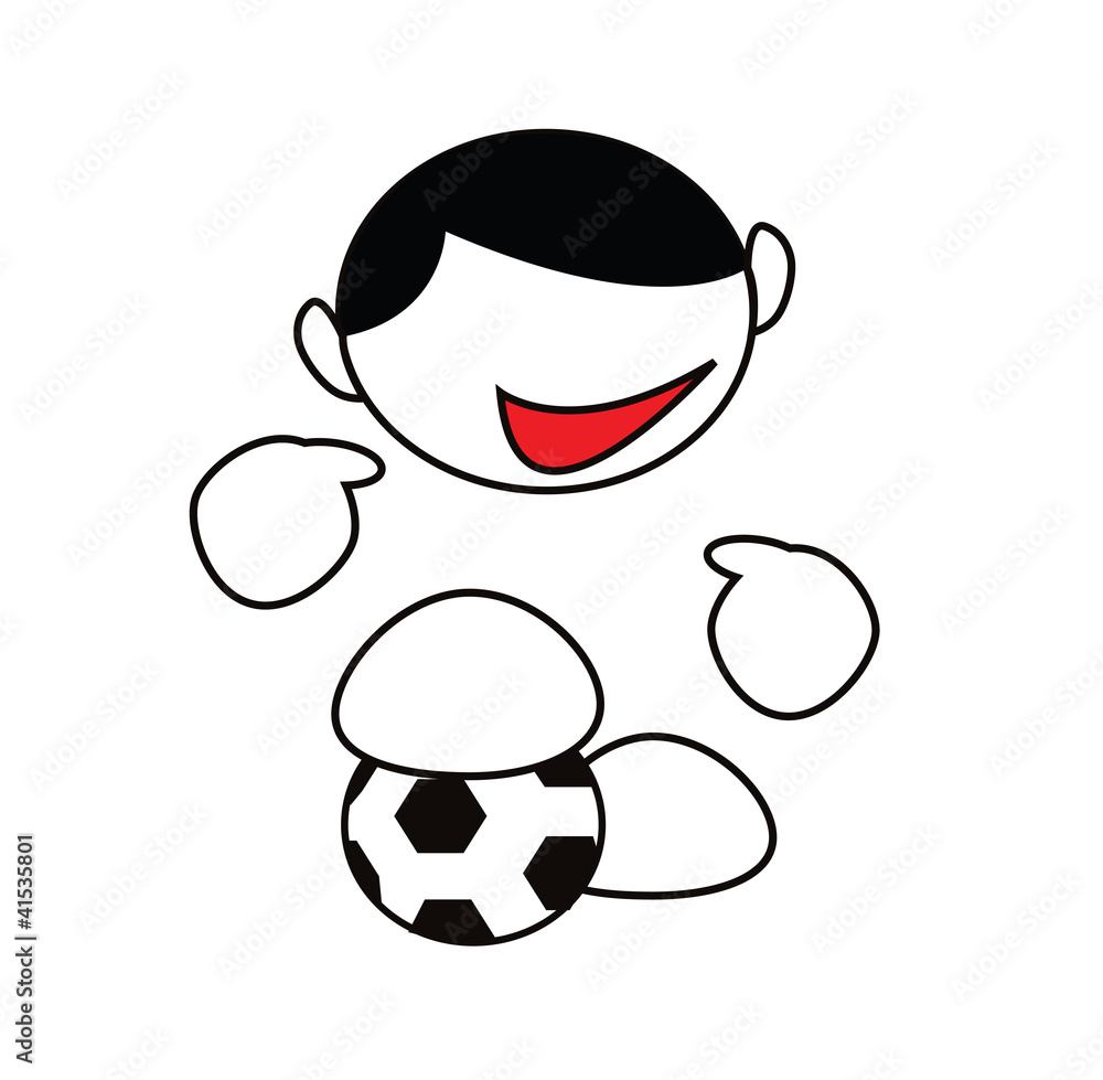 Funny cartoon soccer player isolated on white Funny cartoon soccer player isolated on white