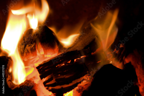 peat briquettes burning