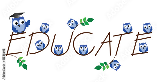 Educate twig text isolated on white background