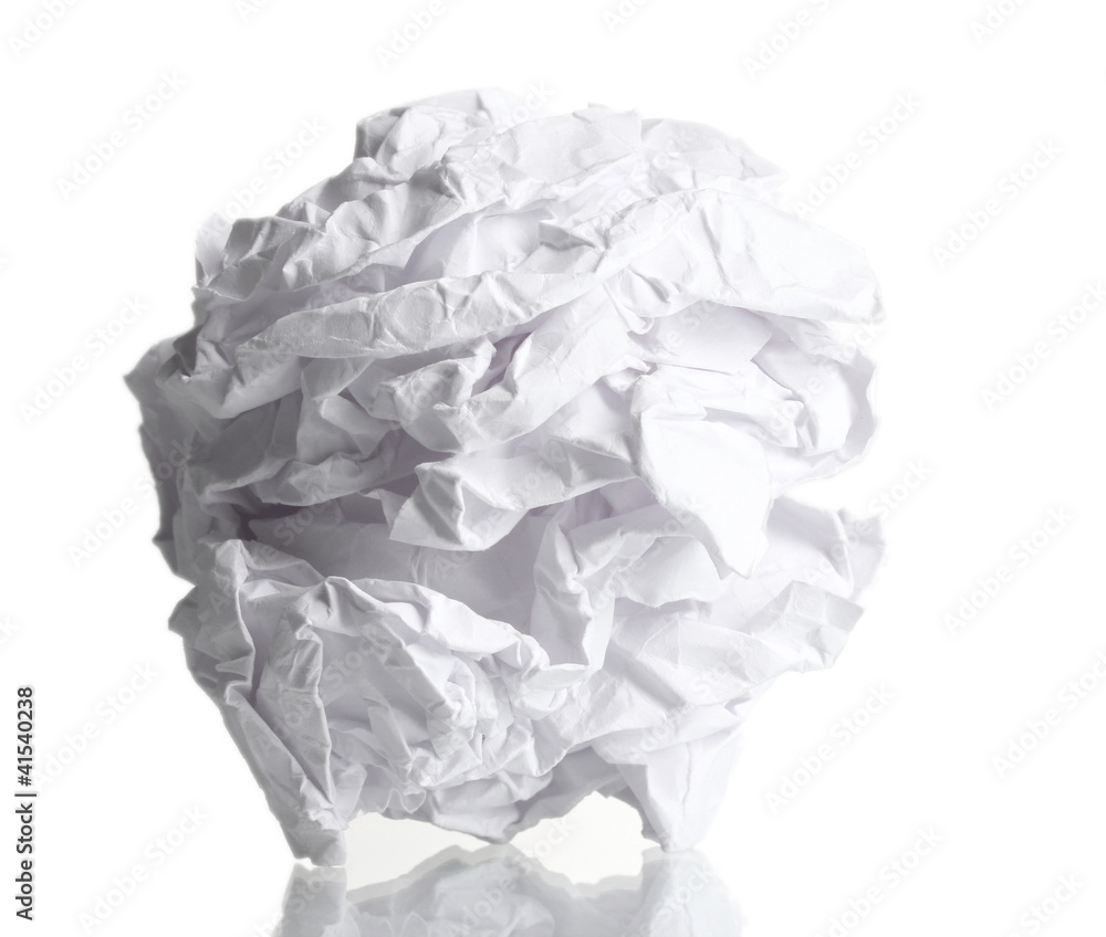 paper ball isolated on white