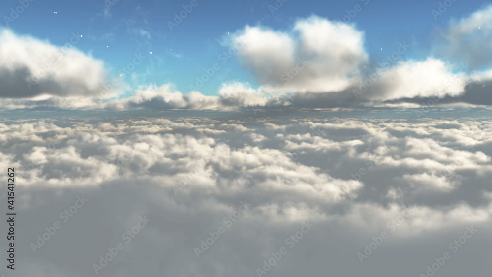 3D animation of sunset above the clouds 3D animation of sunset above the clouds