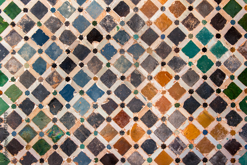 Obraz na plátně Tile decoration, Alhambra palace, Spain