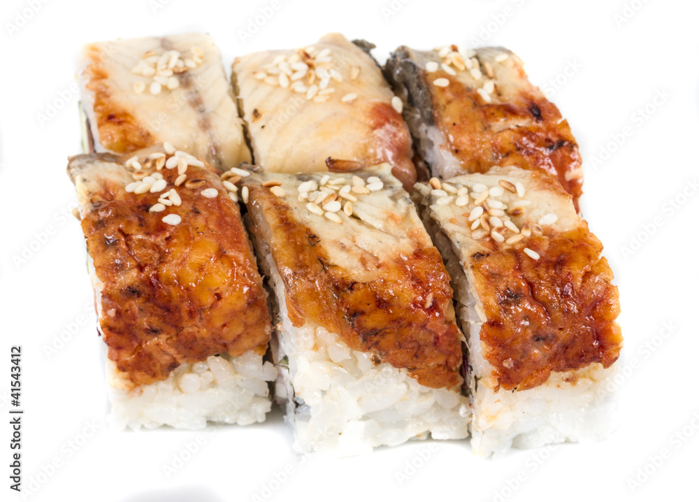 Japanese traditional Cuisine - Maki Roll with Cucumber , Cream C Japanese traditional Cuisine - Maki Roll with Cucumber , Cream C