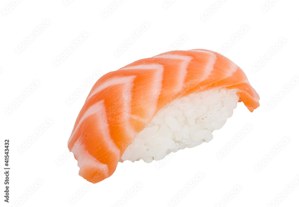 studio shoot of japanese sushi vaki with salmon on white backgro studio shoot of japanese sushi vaki with salmon on white backgro