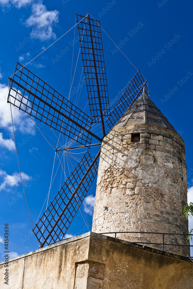 Fototapeta premium Traditional windmill in Palma de Majorca, Spain.