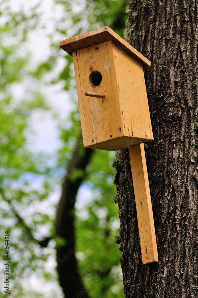 Wooden man made birdhouse