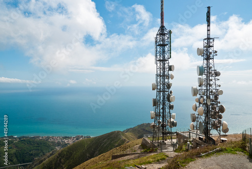 Canvas Print telecommunications towers landscape
